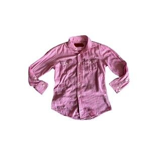 ELIE BALLEH Shirt Youth Boys Sz 8 Pink Long Sleeve Button Up